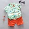 thumbnail image 2 of OYXSER Baby Boys Clothes Set Casual Outfit Dinosaur Short Sleeve T Shirt and Shorts Set Cool Short Sets, Green 18-24M, 2 of 9