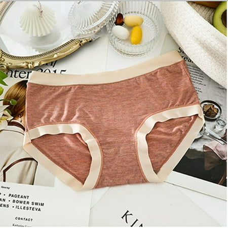 

XIAOFFENN Women s Cotton Underwear Low Waist Stretch Briefs Soft Underpants Ladies Full Coverage Panties Elastic Underwear Briefs Orange M Clearance