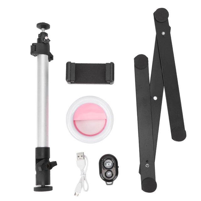 Soporte En Vivo Para Teléfono, Luz De Relleno De Carga USB De Ajuste Libre De 3 Niveles, Para Hacer Transmisión En Vivo De Fotografía En Vivo ANGGREK Phone Live Bracket Base