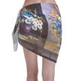 thumbnail image 2 of Kll Still Life Flowers Print Women'S Sarong Coverups Short Bathing Suit Wrap Skirt Beach Wrap Swimsuit Cover Ups, 2 of 7
