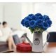 thumbnail image 3 of 12 piezas de flores artificiales de terciopelo rosa, tallo largo falso, ramo de rosas artificiales, decoración de boda (azul) Rojo Verde Cocina, Decoración y Otros, 3 of 5