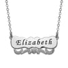 Personalized Women's Engraved Name with Heart Scroll Plaque Necklace