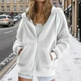 thumbnail image 2 of iHPH7 Fleece Jacket Zip Up Jackets for Women Womens Jackets Casual Fuzzy Fleece Jacket Women Sherpa Jacket Women's Outerwear Teddy Coat for Women White XXL, 2 of 9