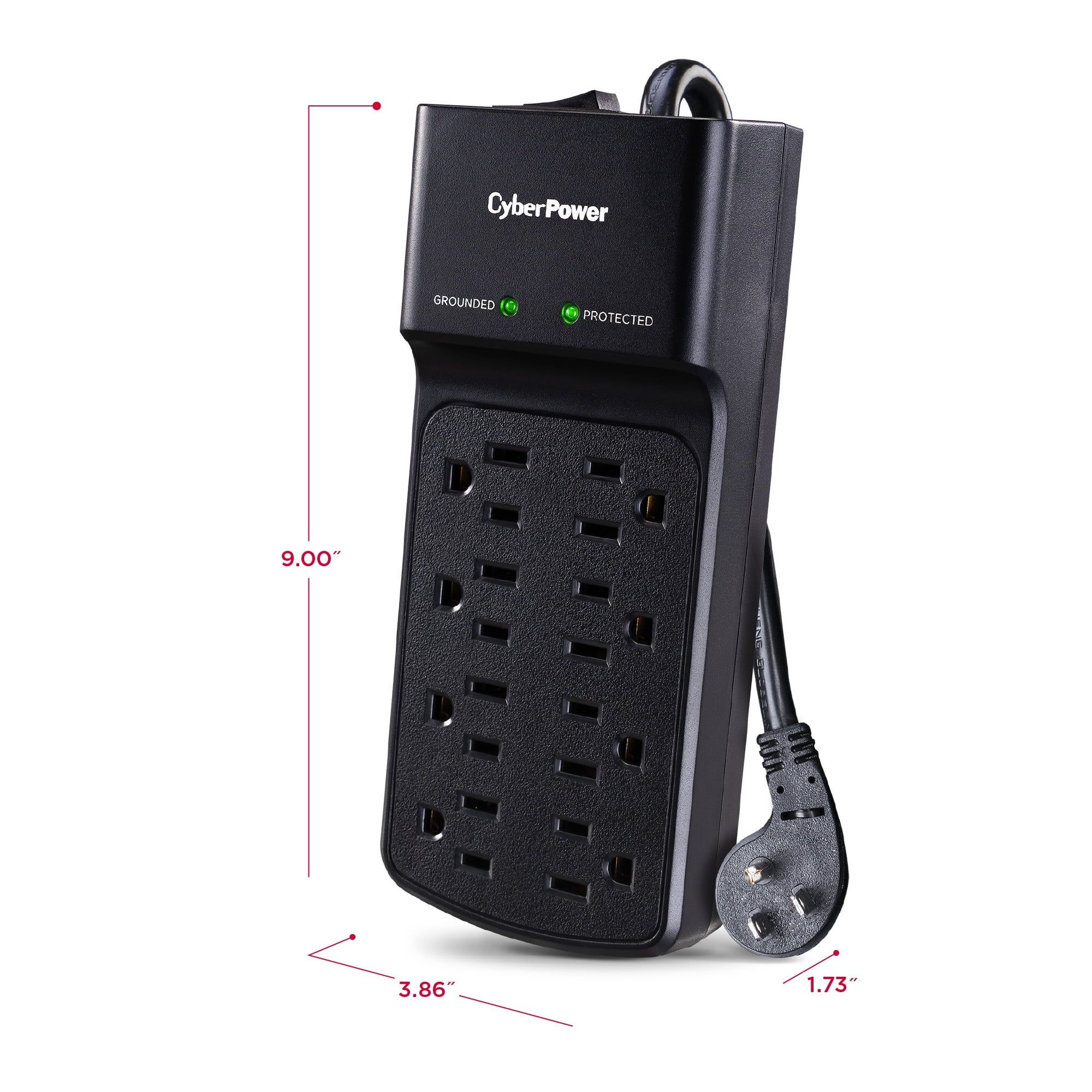 CyberPower B808 - 500 Joule Black Surge Protector with 8 Outlets and 8 ft Cord