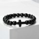 thumbnail image 3 of Pulsera de hombre con cruz de Jesús, piedras naturales, lava negra, turquesas, cuentas de ónix, pulseras con dijes, brazaletes de yoga para mujer, joyería de oración, regalos, 3 of 5