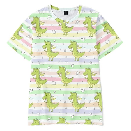 

Toddler And Youth Crew Neck Short Sleeve Graphic T-Shirt Dinosaur Fashion T-Shirt