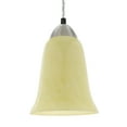thumbnail image 4 of Aspen Creative 61105 Adjustable One-Light Mini Pendant Ceiling Light, Transitional Design in Satin Nickel Finish with Beige Art Glass Shade, 6" Wide, 4 of 6