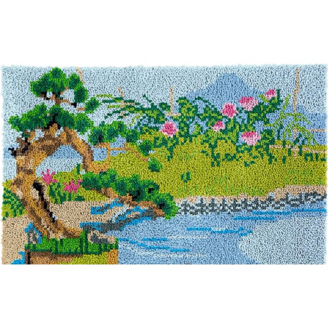 Rug Making Latch Hooking kit | Spring Garden (81x58cm printed canvas)