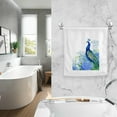 thumbnail image 5 of Dreamtimes Peacock Blue Flowers Watercolor Painting Towels 100% Cotton Hand Towel for Bathroom 16 x 30 inch, Absorbent Soft & Skin-Friendly, 1 Piece, 5 of 6