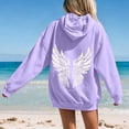 thumbnail image 4 of Puliio Womens Oversized Hoodie Soft Vintage Graphic Print Casual Fall Pullover With Front Pockets, 4 of 8