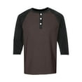 thumbnail image 7 of SAATLERI Mens T-Shirts Modern Fit Henley Raglan Shirt Men Casual Lightweight Button Down Baseball Men's T-Shirts, 7 of 7