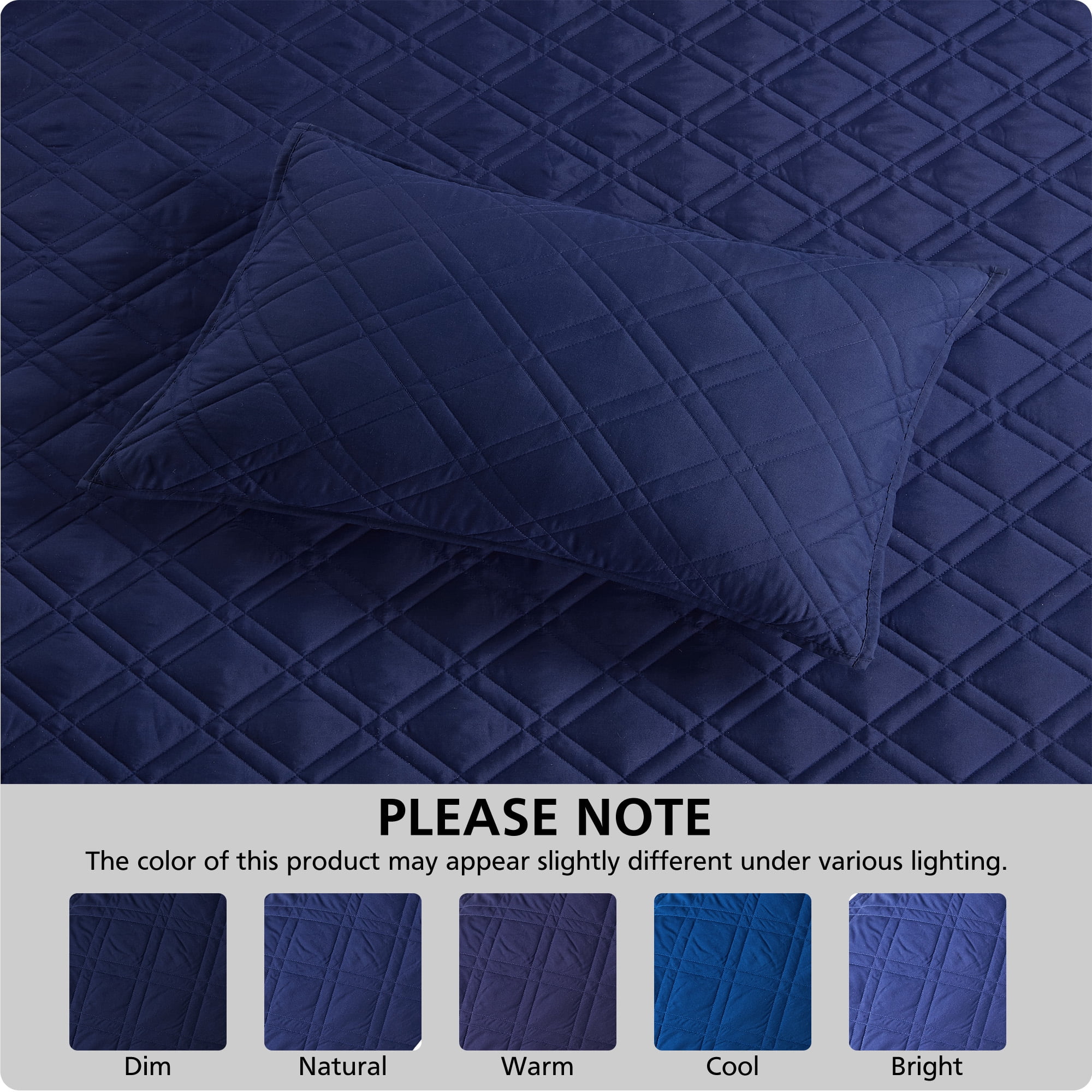 Mainstays Plaid Pillow Sham, King, Blue & White, 1 Pack