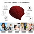 thumbnail image 5 of Pofeuu Red Geometric Print Multifunction Beanie Hat for Men Women Fashion Scarf Soft Stretch Skull Cap, 5 of 8