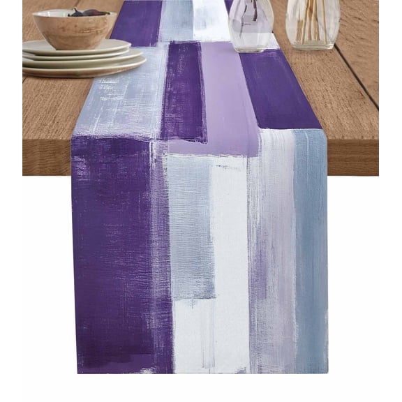 Moroccon Table Runner 120 Inches, Purple Gradient Bed Runner Dresser Scarves Tabletop for Indoor Outdoor Parties/Ceremony/Banquet, 13"x 120"