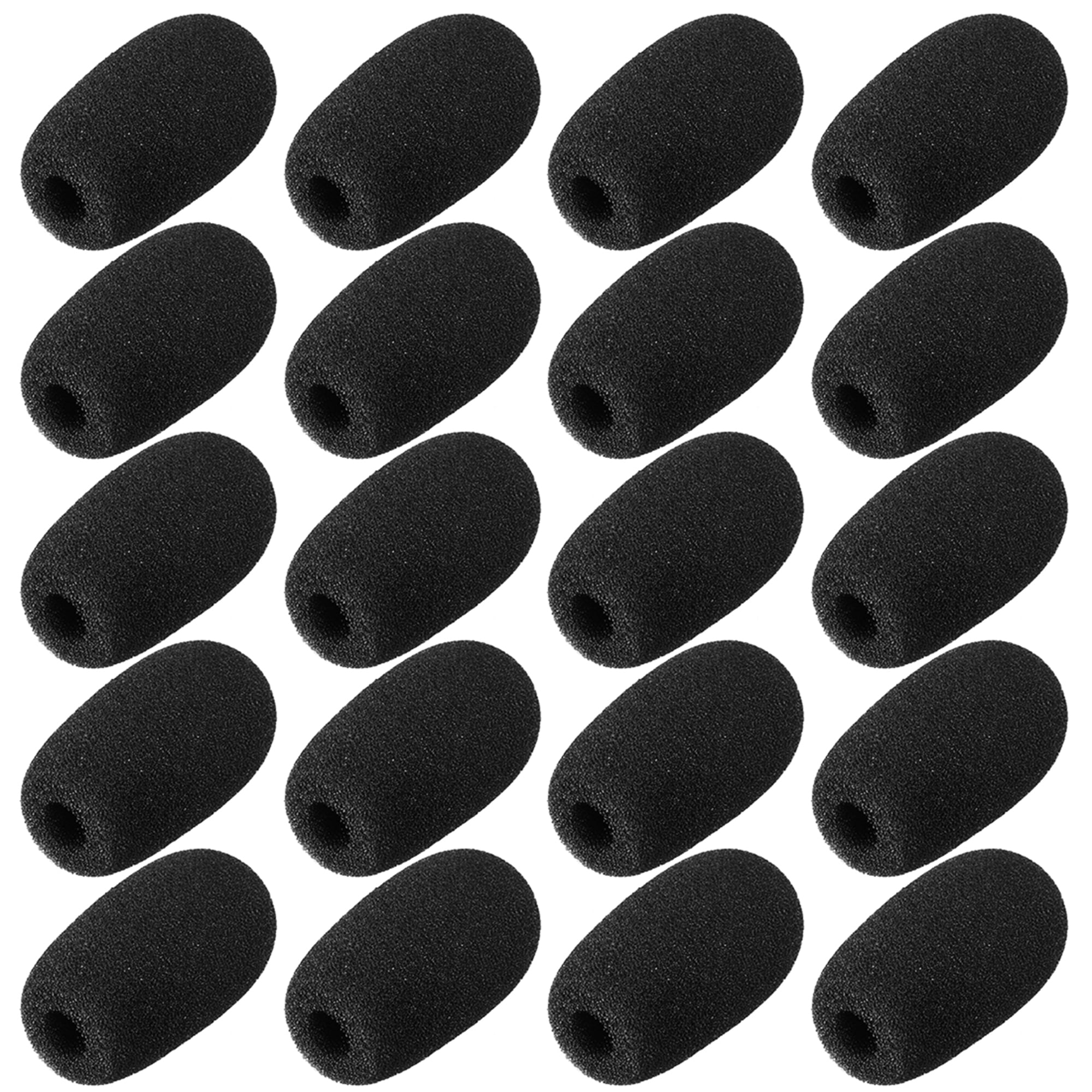 20 PCS Foam Mic Cover Microphone Windscreen Shield Protection Black