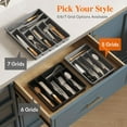 thumbnail image 5 of Lifewit Silverware Drawer Organizer Tray, Plastic Cutlery Storage for Kitchen Drawer, Flatware and Utensil Holder Divider for Spoons Forks Knives Tableware, 5 Compartment, Gray, 5 of 8