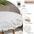 thumbnail image 3 of White Floral Round Tablecloth for 55-60 Inch Tables,Fitted Table Cover with Elastic Edge,Vintage Botanicals Blossom Motif Spring Waterproof Outdoor Table Cloth Protector for Patio Garden Dinner, 3 of 9