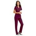 thumbnail image 1 of Maevn Pure Women's Modern V-Neck Top & Modern Yoga Pant Scrub Set, 1 of 5