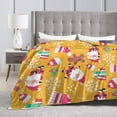 thumbnail image 5 of ZNDUO Lightweight Microfiber Bed Blanket, Christmas Socks Santa Claus Gingerbread Man Snowflake Pattern Super Soft Flannel Cozy Throw Blankets, 40"x30", 5 of 8