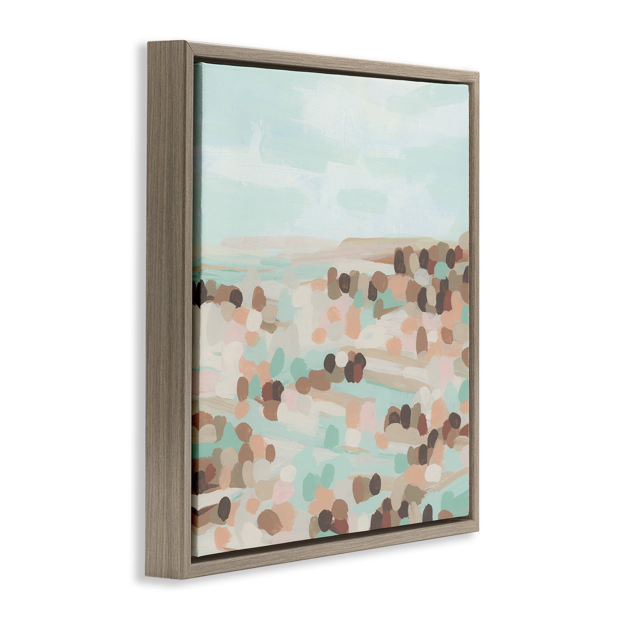 Stupell Industries Desert Landscape Impression Landscape Painting Brown Floater Framed Canvas Art Print Wall Art, 25 x 25