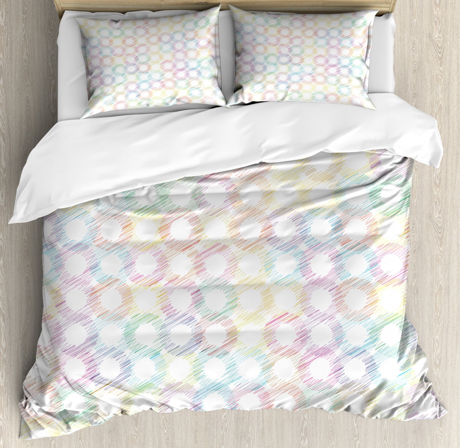 King Multicolor Microfiber Geometric Duvet Cover Set