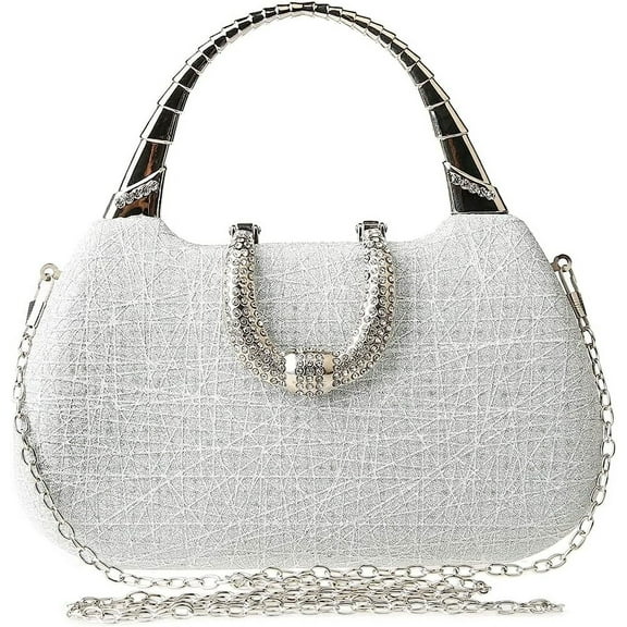 Kukuzhu Shiny Evening Handbags Women Chic Wedding Party Evening Clutch Purse Shouder Bag