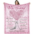 thumbnail image 1 of LHSHID 15 Year Old Girl Gifts for Birthday Quinceanera Gifts for 15th Birthday Decorations 15th Birthday Gifts for Teen Girls Gift Ideas for 15 Year Old Girls Throw Blanket 60"x80", 1 of 7