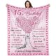 thumbnail image 1 of LHSHID 15 Year Old Girl Gifts for Birthday Quinceanera Gifts for 15th Birthday Decorations 15th Birthday Gifts for Teen Girls Gift Ideas for 15 Year Old Girls Throw Blanket 60"x80", 1 of 7