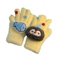 thumbnail image 2 of Roncen Whimsical Pair Adult Gloves, Left Fish & Right Owl Plush Mittens with 3D Embroidery, Cute Cartoon Winter Gloves, 2 of 3