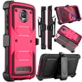 thumbnail image 1 of Moto Z2 Force Case, Moto Z2 Play Case, Mignova Heavy Duty Shockproof Full Body Protection Rugged Hybrid Case Cover with Swivel Belt Clip and Kickstand for Motorola Z Force 2017 (Pink), 1 of 7