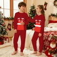 thumbnail image 2 of CAIVO Child Christmas Kids Outfit Sets Cozy Holiday Santa Print Girls Festive Family Cartoon Long Sleeve O-Neck Shirts Tops Pants Soft Two Piece Outfit Sets 7-8 Years, 2 of 8