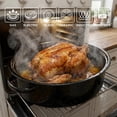thumbnail image 3 of 19 Inch Turkey Roasting Pan Enamel Oval Granite Large Roaster with Lid for Thanksgiving, 3 of 8