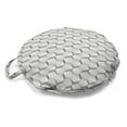 thumbnail image 1 of Abstract Round Floor Cushion with Handle, Rhythmic Geometric Modern Optical Illusion Abstract Illustration Print, Pillow for Living Room & Dorms, 18" Round, White Charcoal Grey, by Ambesonne, 1 of 4