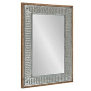 Kate and Laurel Deely Farmhouse Wall Mirror, 20 x 30, Rustic Brown and Silver, Rustic Wall Decor with Galvanized Metal Frame
