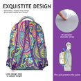 thumbnail image 4 of Geometric Paisley Design School Backpack for Students Colorful Artistic Vintage Boho Floral Pattern, Comfortable and Multifunctional Students’s Backpack, 4 of 6