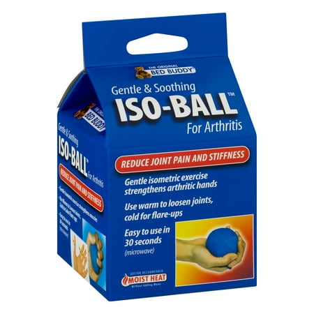 Bed Buddy Iso-Ball, Stress Ball and Grip Trainer with Moist Heat Therapy, Blue