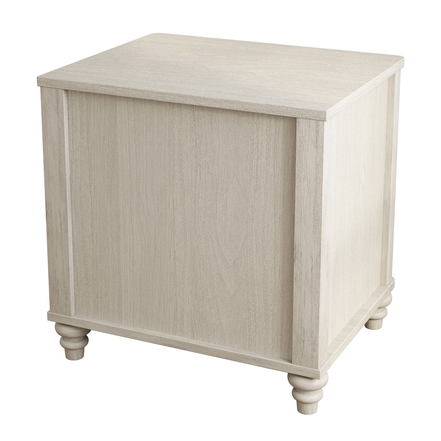 Hommoo Mid Century Modern Wooden Fluted Nightstand Set of 2, 21.65" Wide Bedside End Table Side Table with 3 Drawers and Metal Handle, for Bedroom, Living Room, Closet, Beige