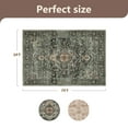 thumbnail image 5 of SIXHOME 5'x7' Eastern Classic Area Rug Washable Distressed Carpet Vintage Medallion Rugs for Living Room Bedroom Kitchen Dining Room Retro Neutral Home Decor Green, 5 of 7