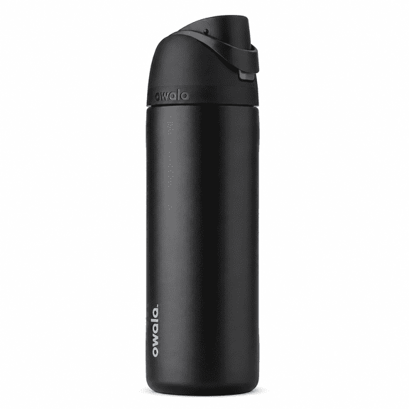 Stainless Steel Insulated Water Bottle with Straw, Leak Proof Flip Top Lid, Sports & Travel Use, 24 oz Black