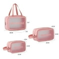 thumbnail image 3 of 3Pcs Clear Travel Toiletry Bags, WAHS BAG Portable PVC Waterproof Makeup Cosmetic Bags, Transparent Travel Storage Carry Pouch for Women, Pink, 3 of 8