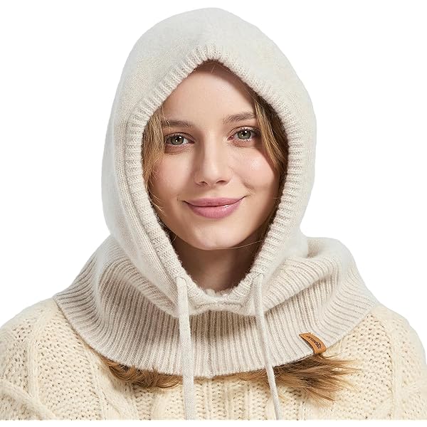 100% Merino Wool Balaclava Hooded Scarf Hat Set Winter Warm Full Face Cover Balaclava - Adult - 100% MERINO WOOL Women  main image 3