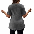 thumbnail image 4 of XYAIYT Womens Summer Short Sleeve Tunics Square Neck Casual Top with Chest Cross Strap Fashion Solid Color Blouses, 4 of 5