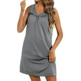 thumbnail image 3 of Hvot&aat Women's Soft Comfy Lace Nightdress V-Neck Sleeveless Knee-Length Tank Nightgowns Loose Solid Color Dress, 3 of 7