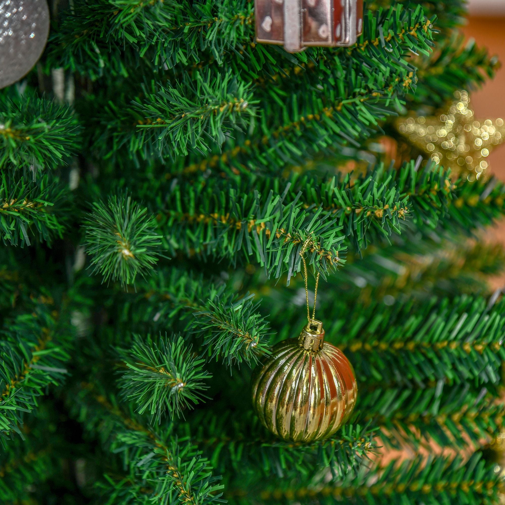 5' Artificial Pencil Christmas Tree, Slim Xmas Tree with 294 Realistic Branch Tips and Plastic Stand, Green