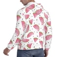 thumbnail image 6 of Kdxio Watermelon Print Mens Casual Hooded Collar Drawstring Hoodies Pullover Sweatshirts Casual Long Sleeve Shirts-Large, 6 of 7
