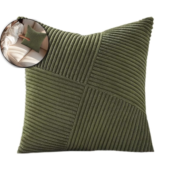 Corduroy Patchwork Pillow Cover, Modern Polyester Bedside Cushion, Multicolor Backrest Cushion Case for Living Room Decor Use