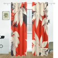 thumbnail image 2 of White and Red Flowers Japanese Style Blackout Curtains for Living Room Bedroom 55W x 72/84L Insulated Window Drapes 2 Panels, 2 of 6