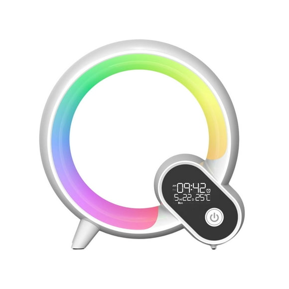 Luz LED de despertador, luz nocturna recargable con interfaz USB, luz nocturna RGB Blanco