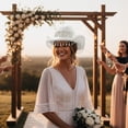 thumbnail image 4 of Hsqqdc Pearl Embellished Bridal Western Hat, Rhinestone Cowgirl Hat for Bachelorette Parties, 4 of 7
