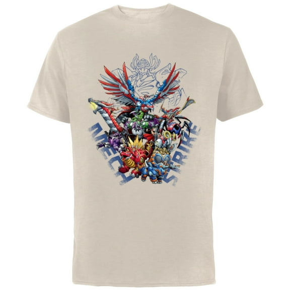 Marvel Mech Strike: Mechasaurs Avengers Mechs Versus Ultron - Short Sleeve Cotton T-Shirt for Adults - Customized-Natural